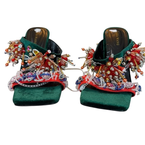 Azalea Wang Greenberry Beaded Rhinestone Dress Sandals NEW Size 6M NWOB - Picture 13 of 13